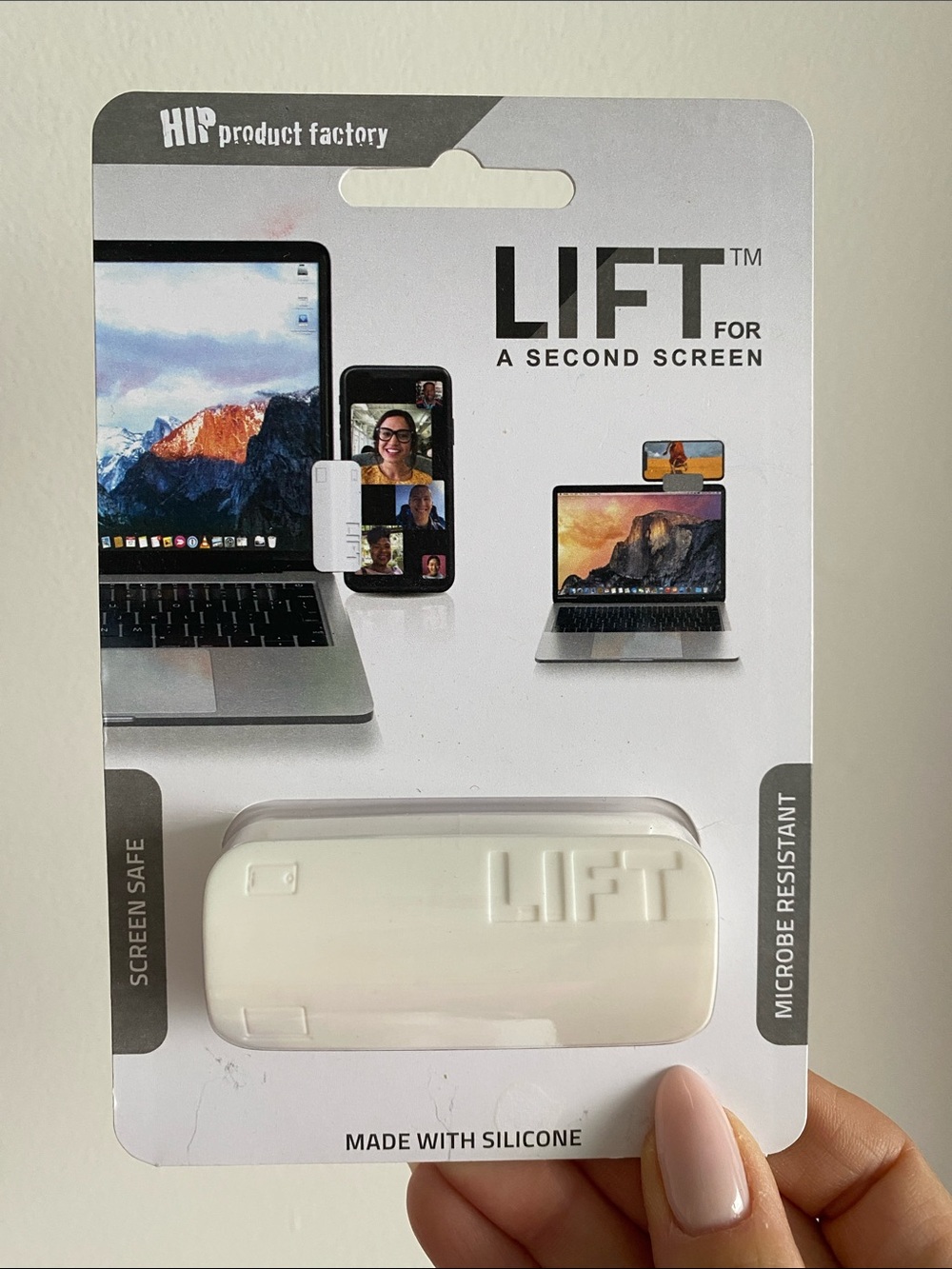 NIB LIFT Silicone Phone Mount for Second Screen - White
